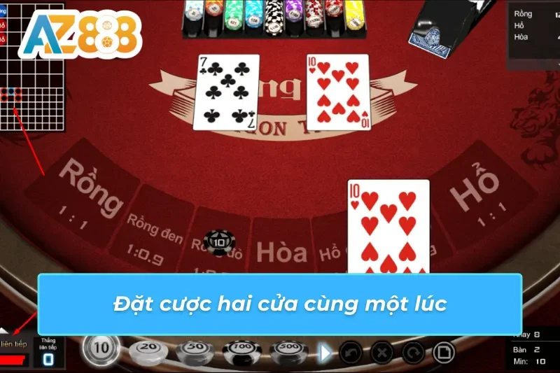 Rồng Hổ - Game Casino Ăn Khách Nhất Mọi Thời Đại 6 Đặt đều hai cửa cược trong Rồng Hổ AZ888